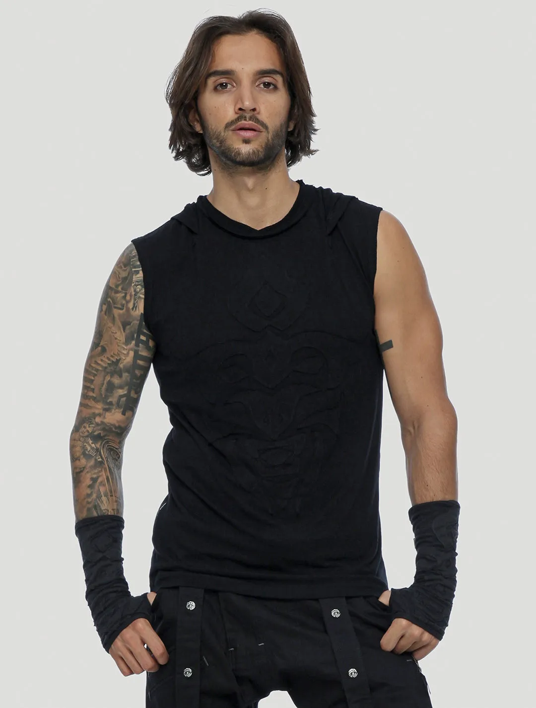 Mask Sleeveless Hoodie