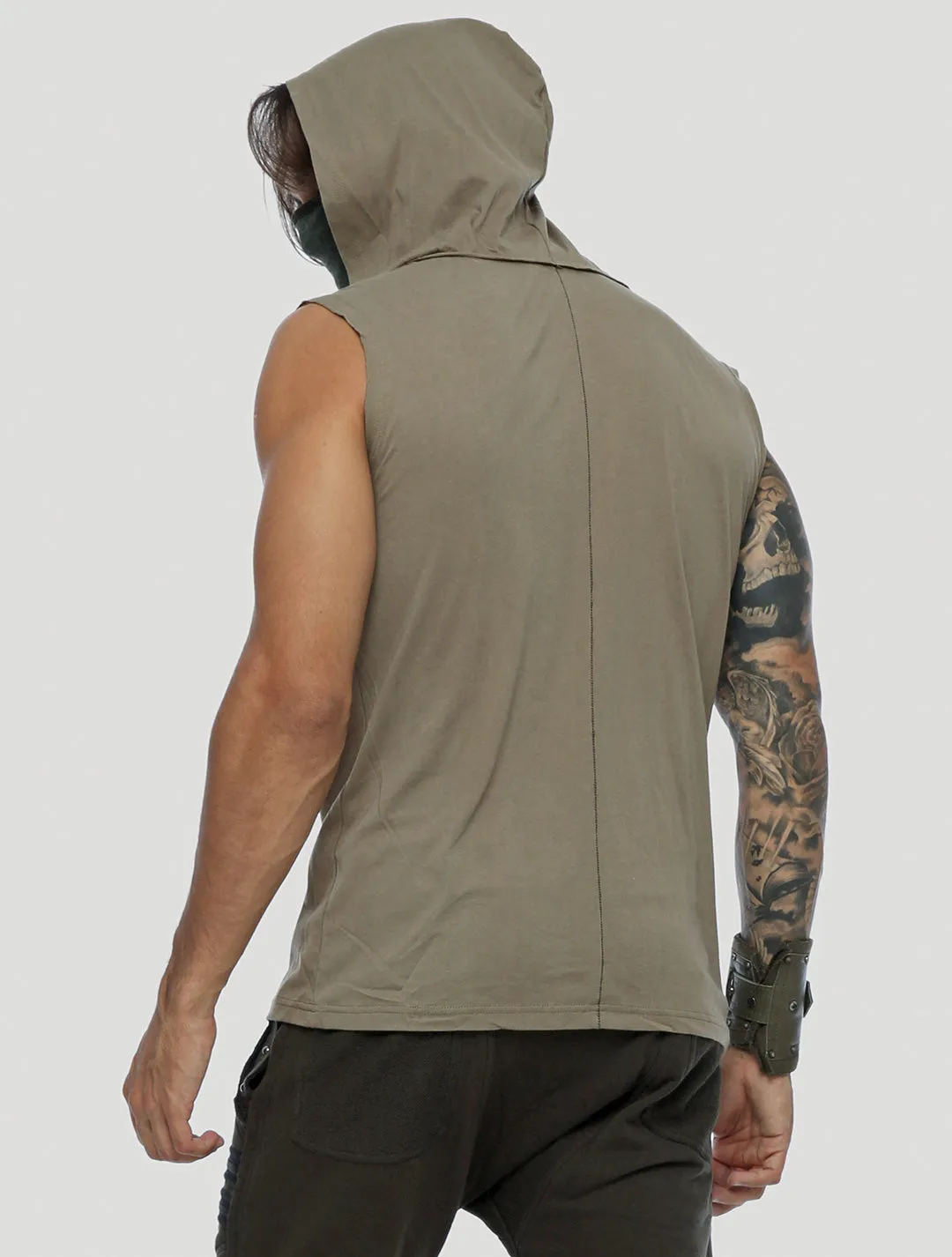 Mask Sleeveless Hoodie