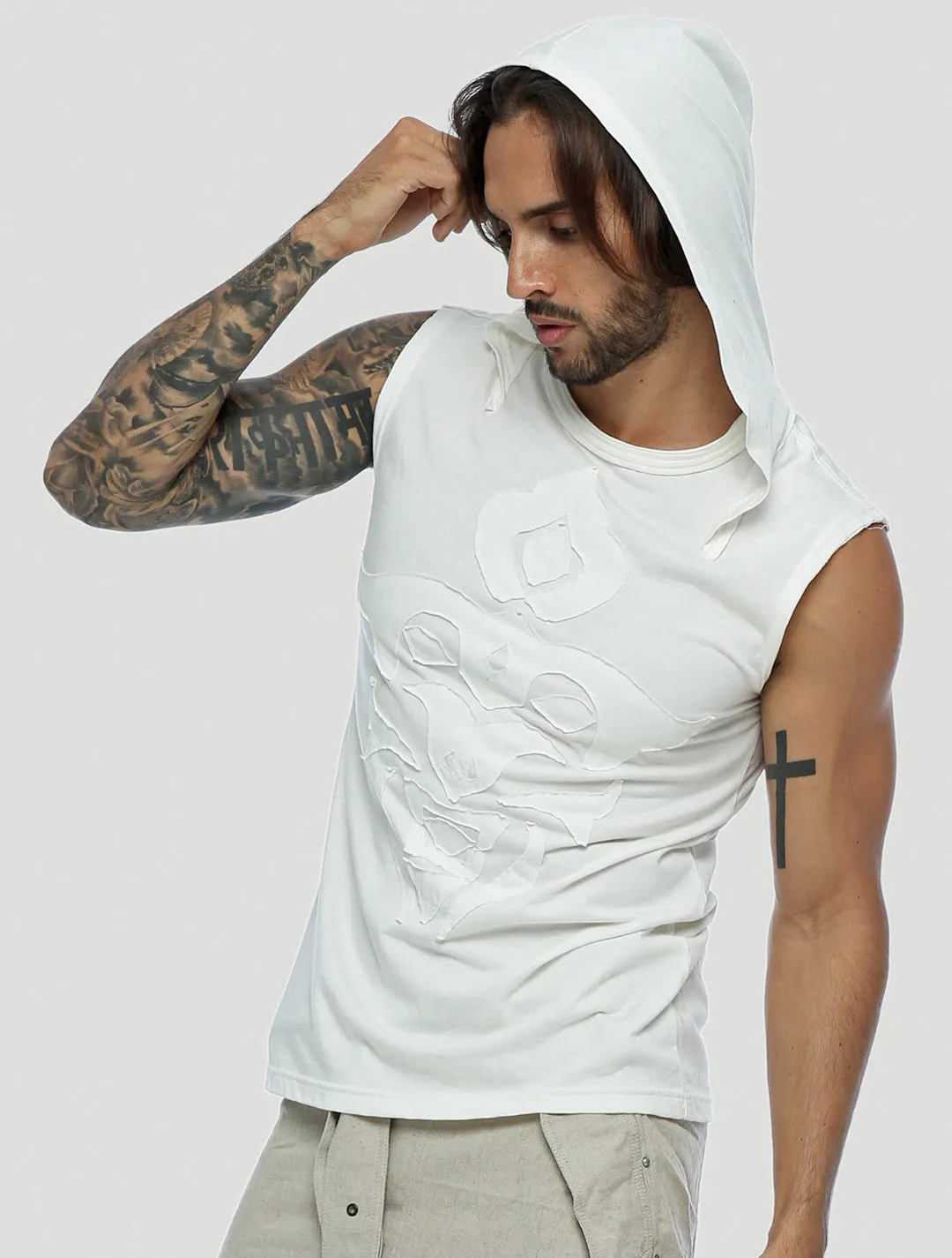 Mask Sleeveless Hoodie