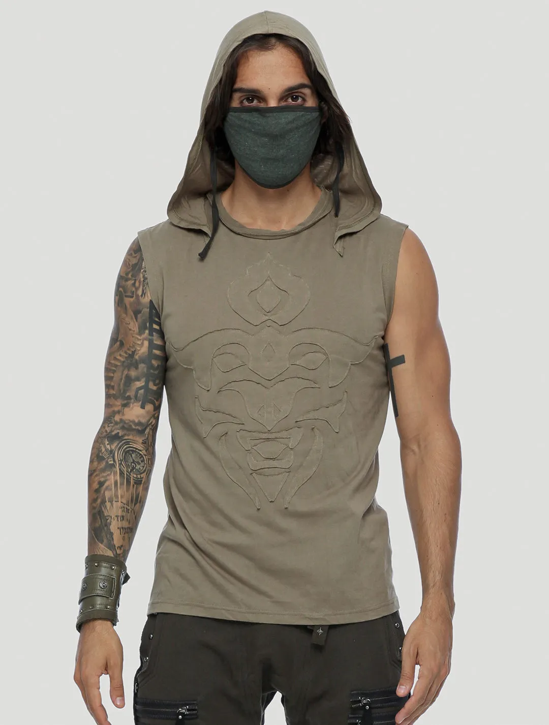 Mask Sleeveless Hoodie