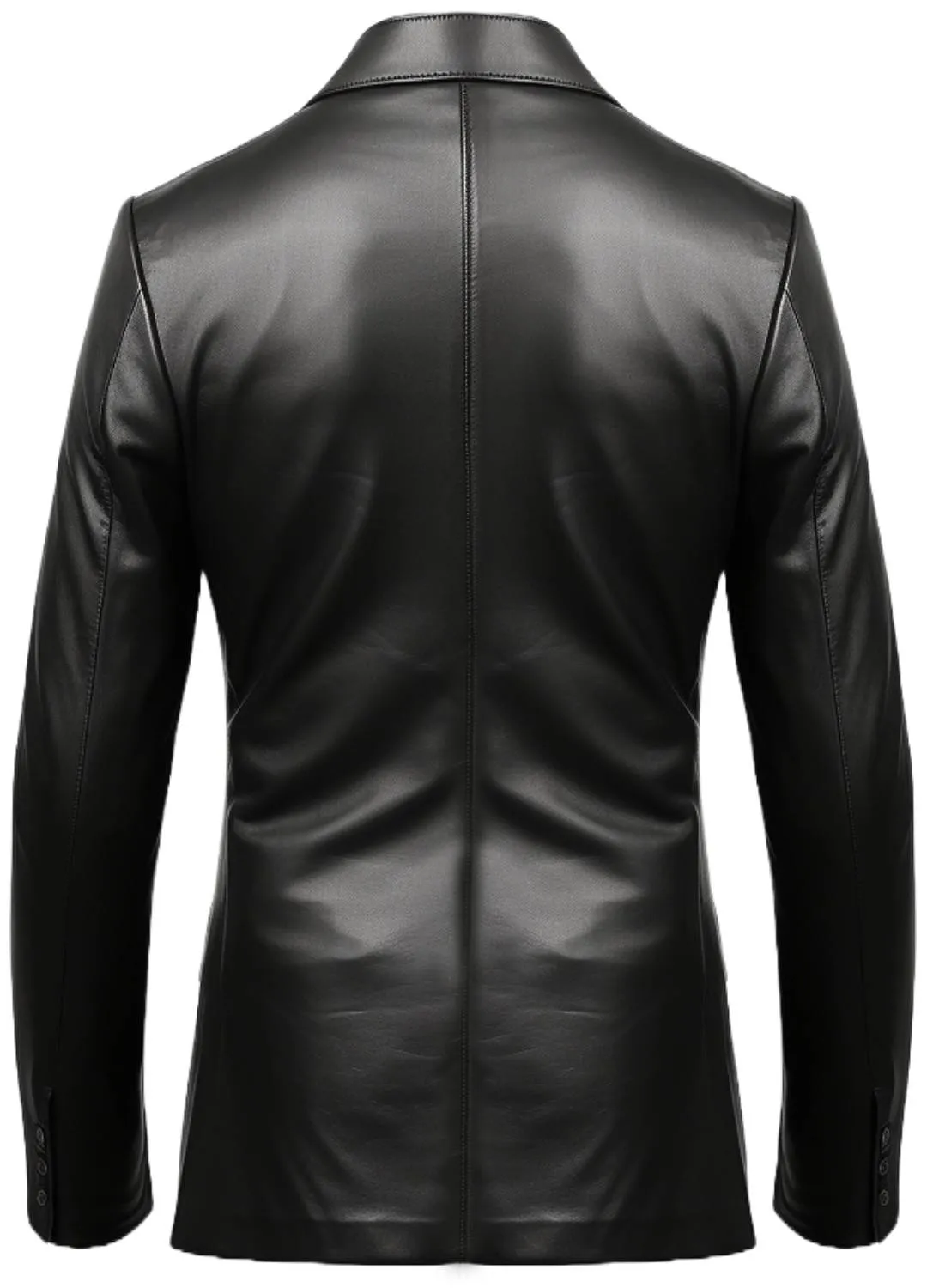 Men Designer Black Leather Blazer