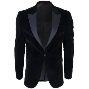 Mens Black Velvet Tuxedo Blazer Satin Peak Lapels Dinner Jacket Wedding Prom Black Tie