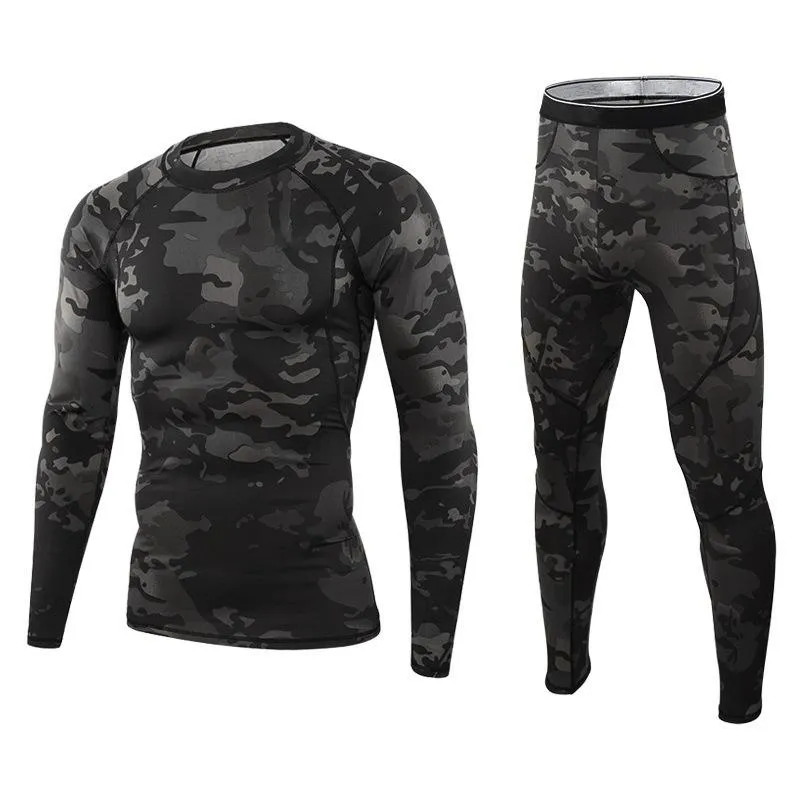 Men's Camouflage Fleece Thermal Underwear Set 67895465L