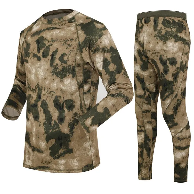 Men's Camouflage Fleece Thermal Underwear Set 67895465L