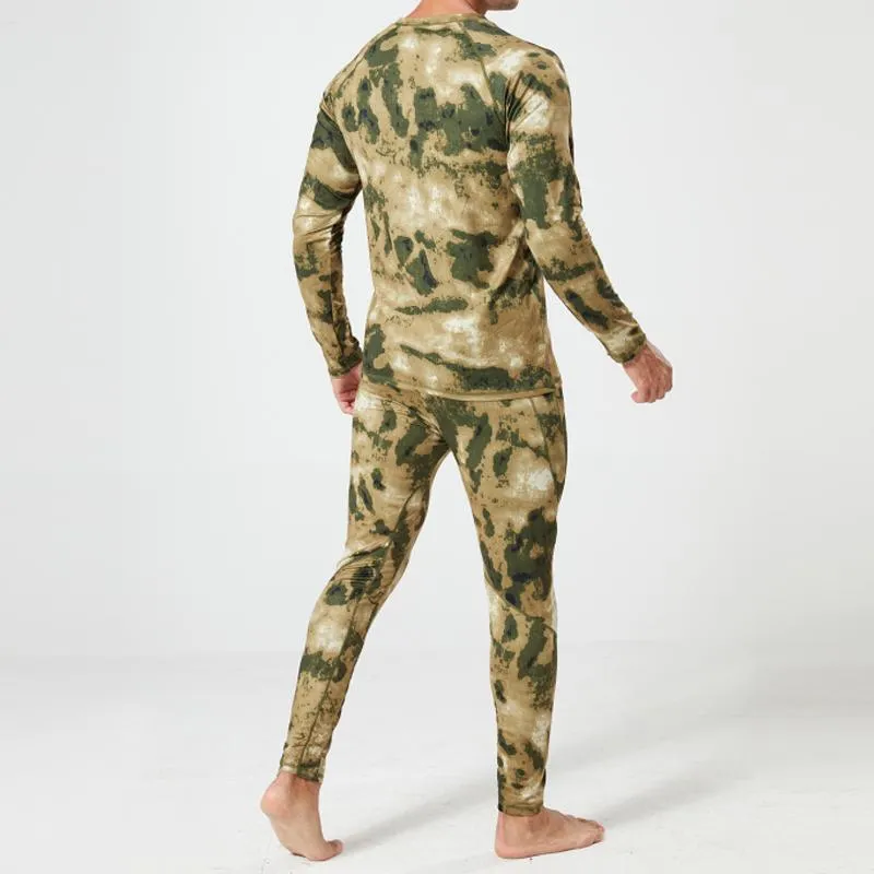 Men's Camouflage Fleece Thermal Underwear Set 67895465L