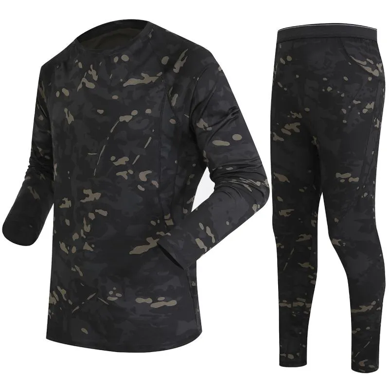 Men's Camouflage Fleece Thermal Underwear Set 67895465L