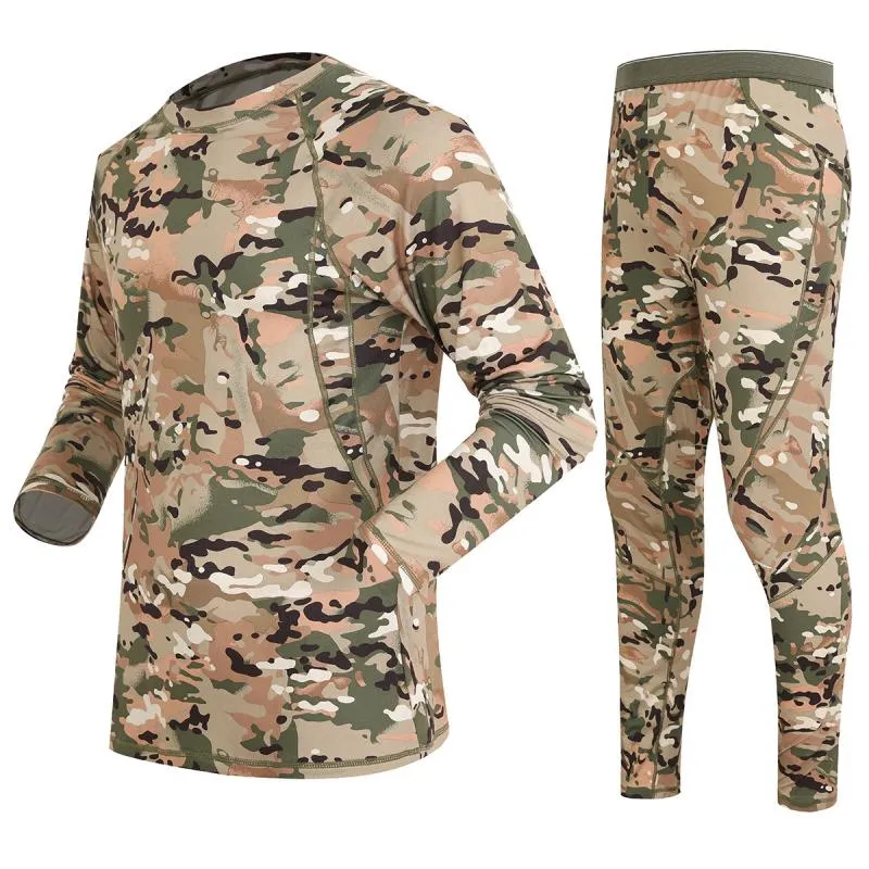 Men's Camouflage Fleece Thermal Underwear Set 67895465L