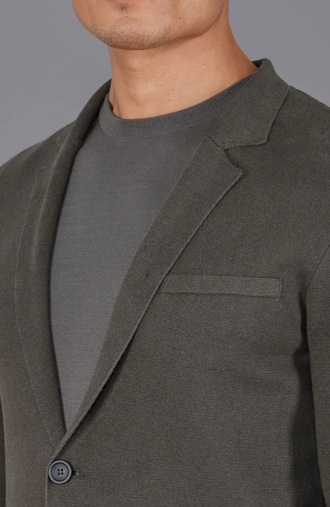 Mens Lightweight Organic Cotton Linen Knitted Blazer