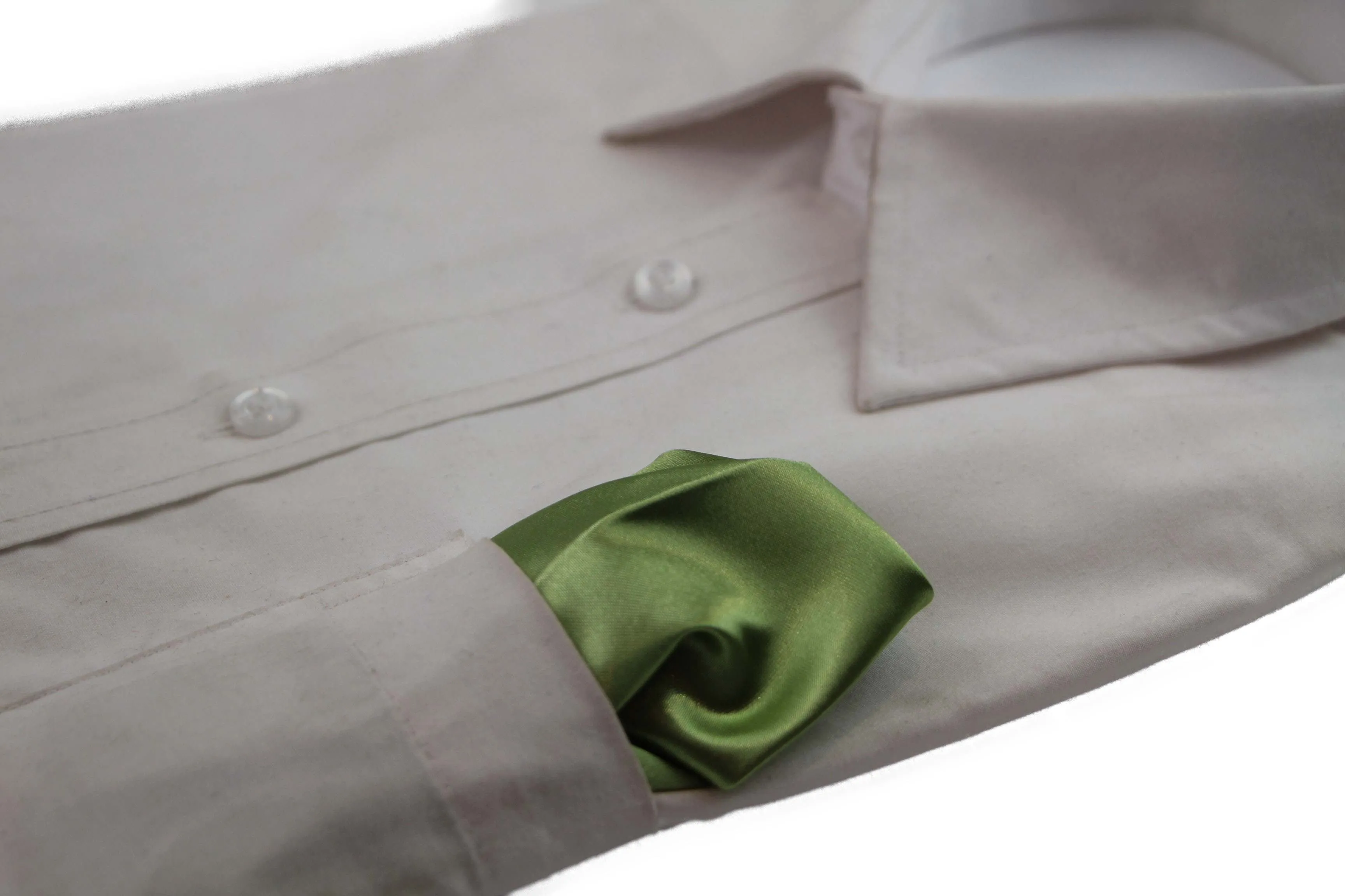 Mens Olive Pocket Square