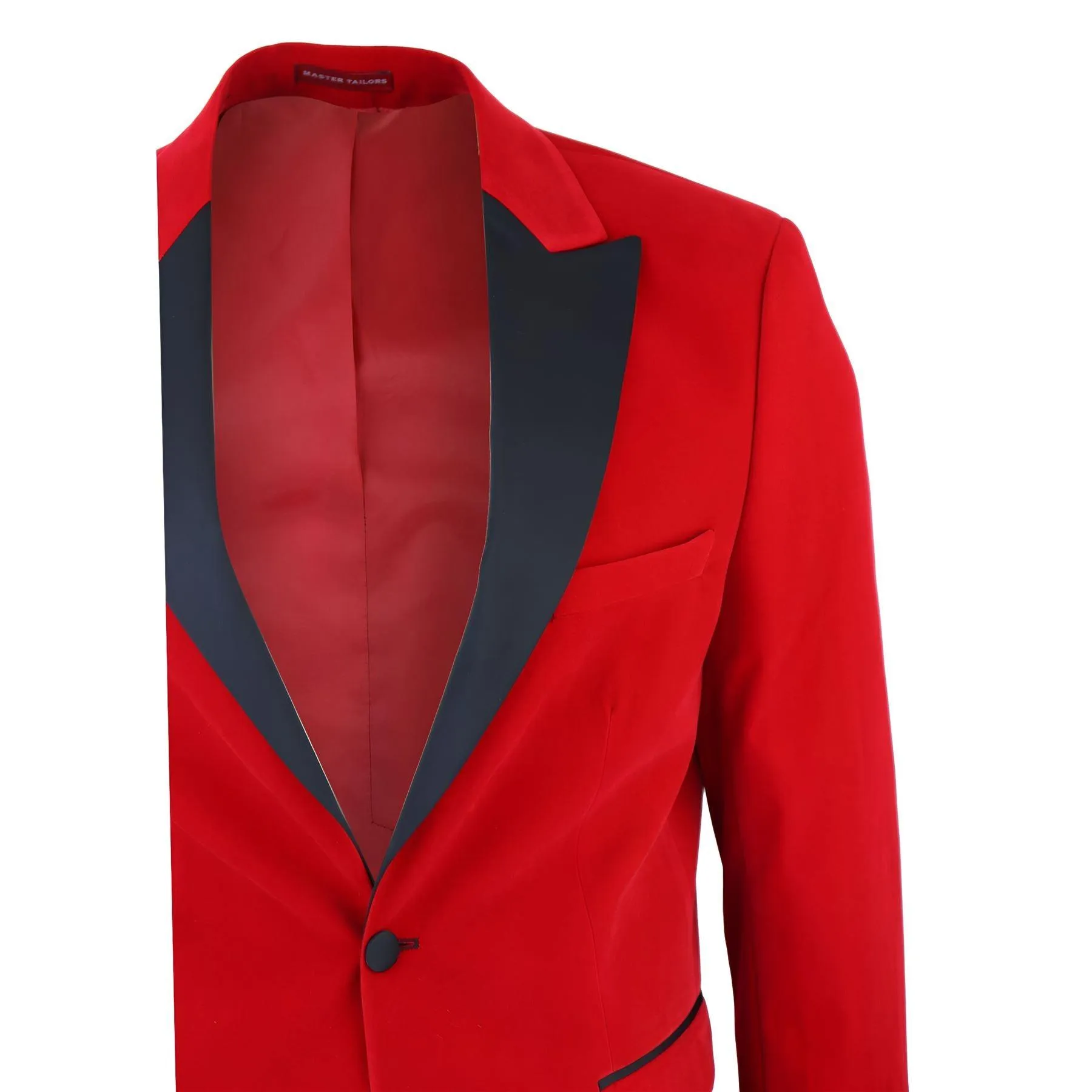 Mens Red Velvet Tuxedo Blazer Satin Peak Lapels Dinner Jacket Wedding Prom Black Tie