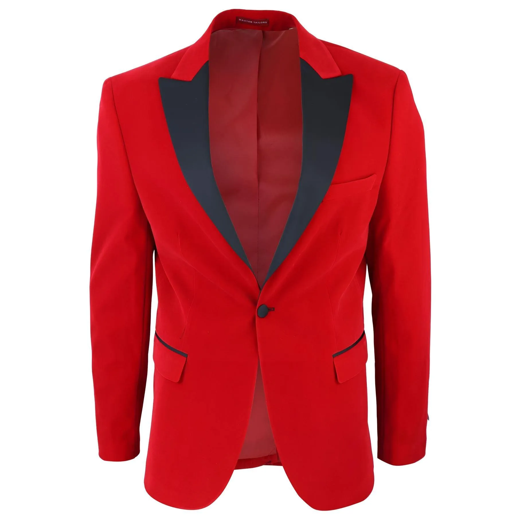 Mens Red Velvet Tuxedo Blazer Satin Peak Lapels Dinner Jacket Wedding Prom Black Tie