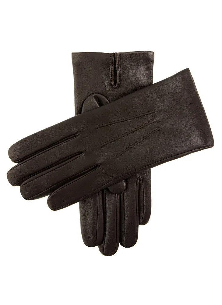 Men's Three-Point Cashmere-Lined Shorter Finger Leather Gloves