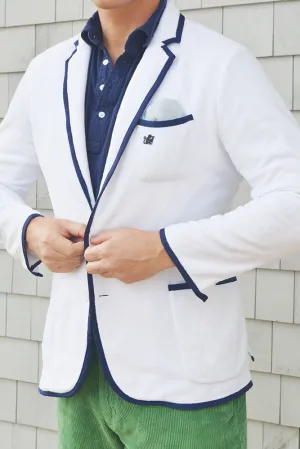 Men's White & Montauk Navy Terry Cloth Toweling Blazer