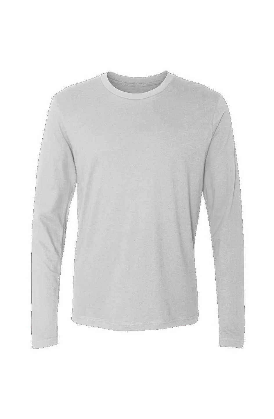 Men's White Cotton Long-Sleeve Crew