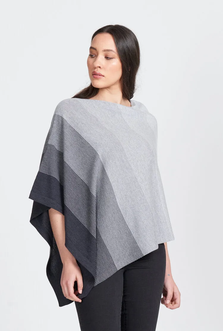 Merino Striped Poncho