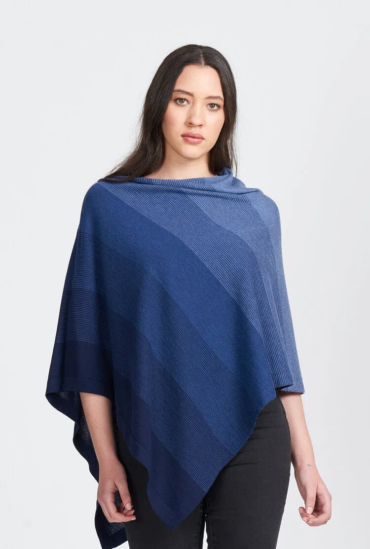 Merino Striped Poncho