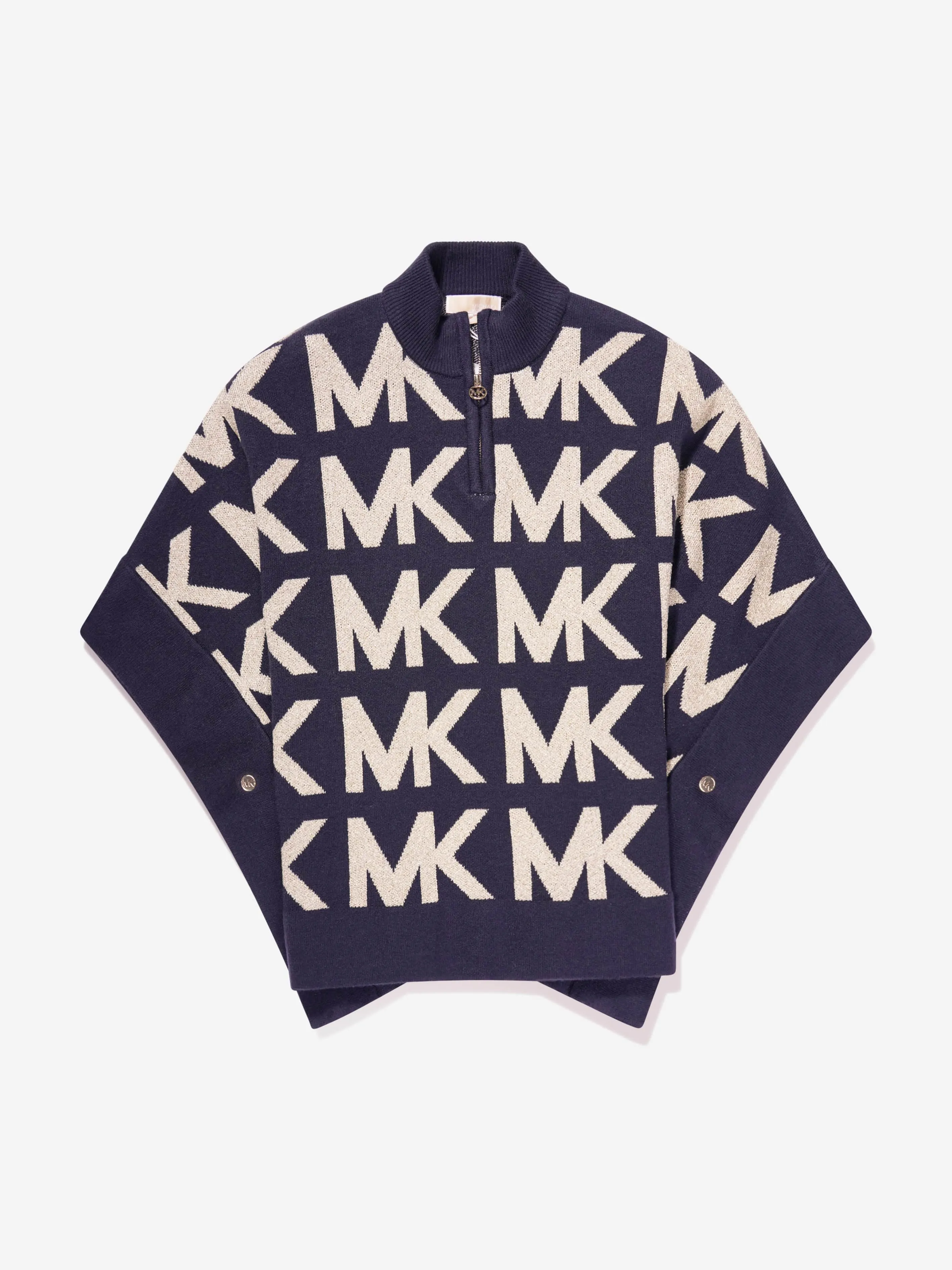 Michael Kors Girls Knitted Cape in Navy