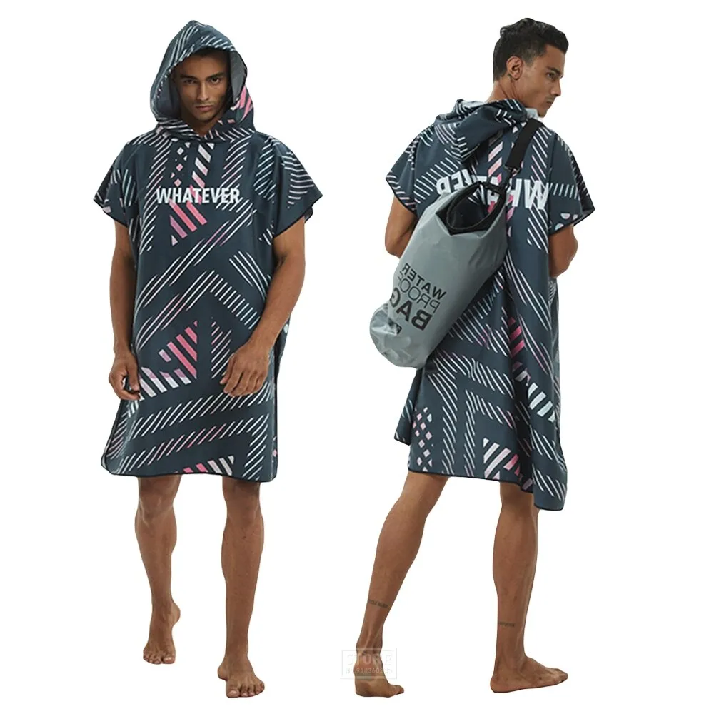 Microfiber Large Beach Towel Wetsuit Changing Robe Men Women Swimming Dry Robe Hooded Bath Towels Surf Poncho Quick Dry Bathrobe