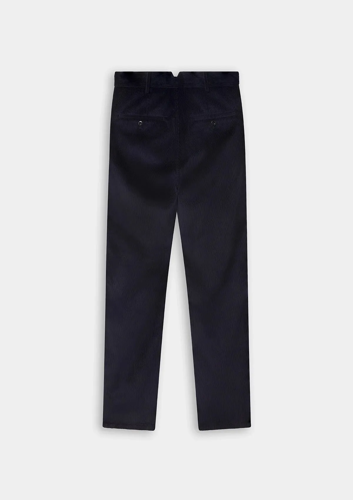 Navy Cotton-Corduroy Casual Trouser