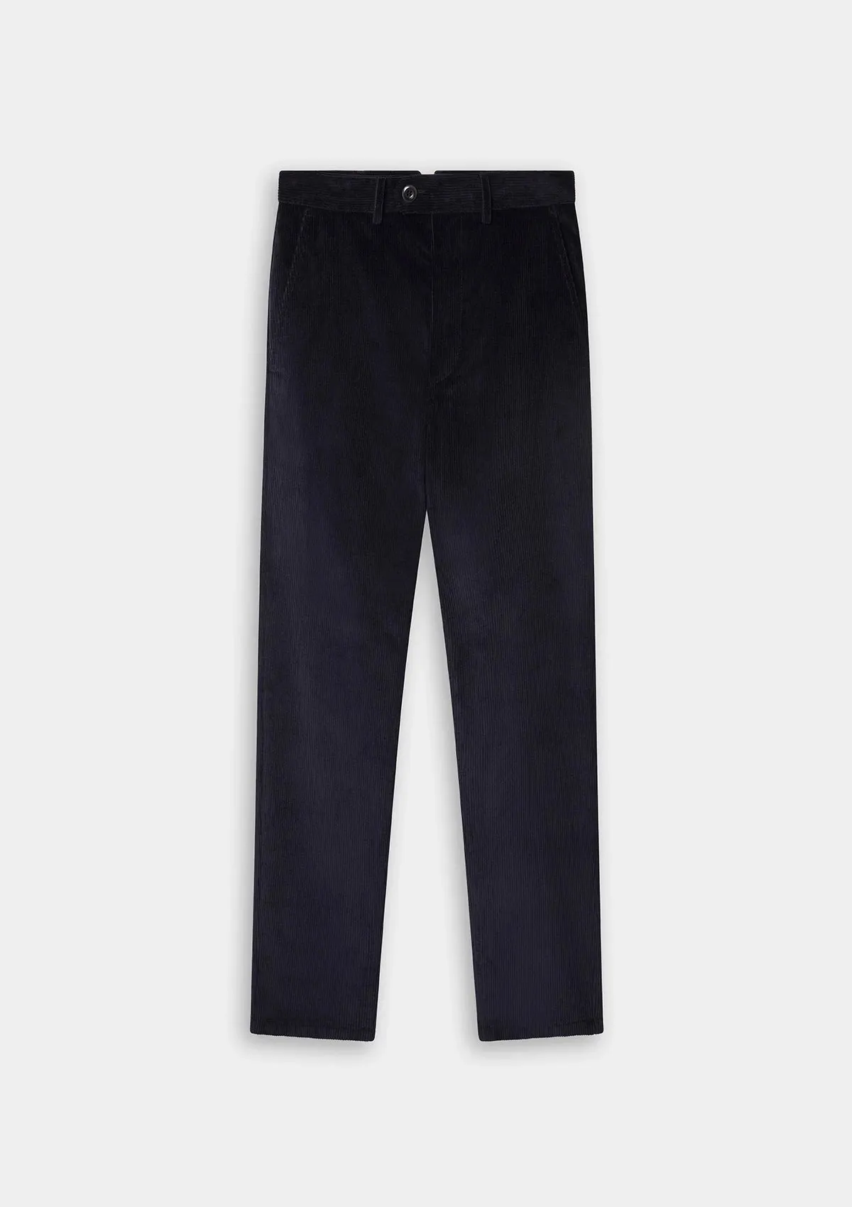 Navy Cotton-Corduroy Casual Trouser