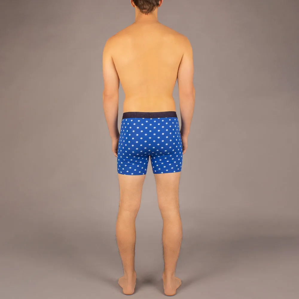 Newman Boxer Brief | Snowflake Blue/White