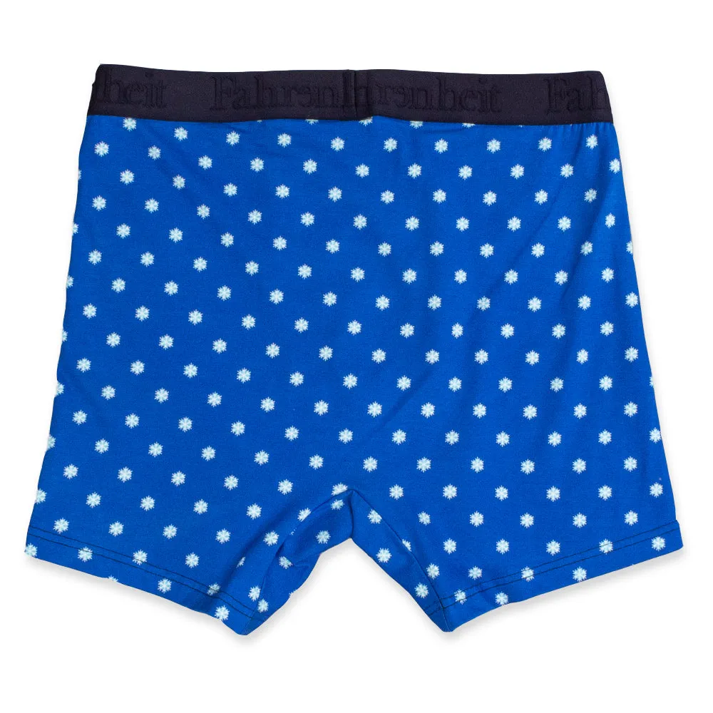 Newman Boxer Brief | Snowflake Blue/White