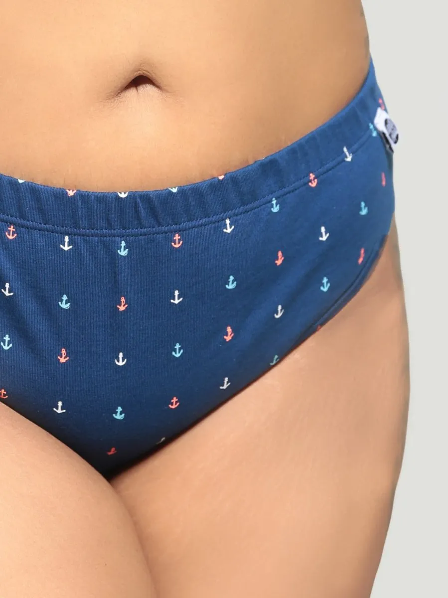 Old Anchor Biowashed Organic Cotton Bikini Underwear- Navy Blue