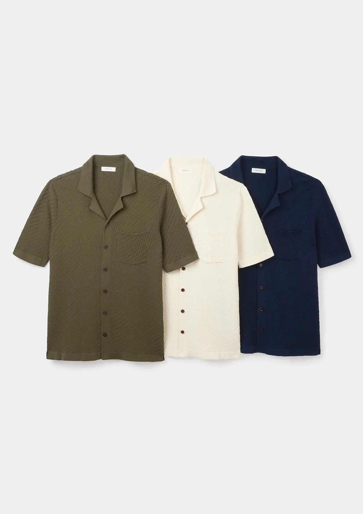 Olive Green Herringbone Knit Polo