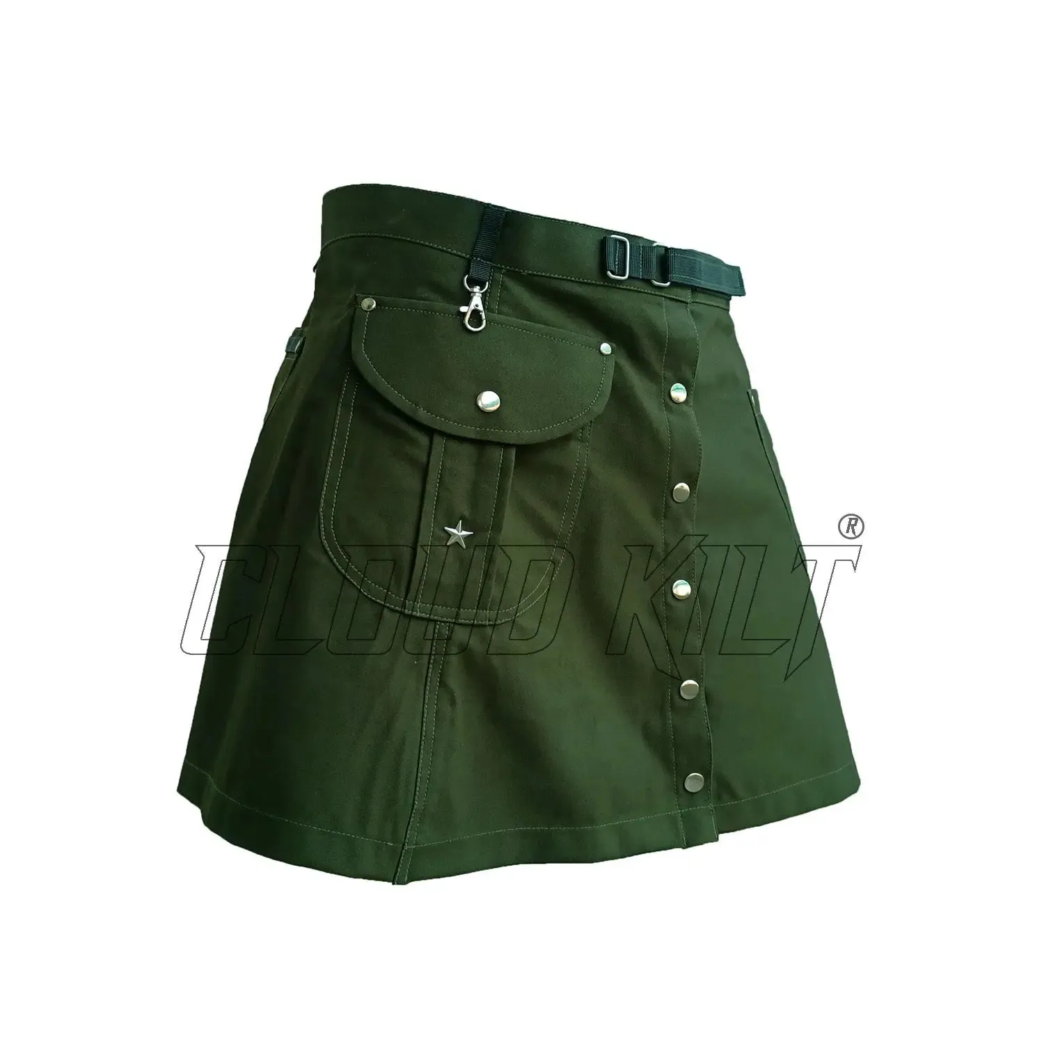 Olive Green Women Fashion Kilt