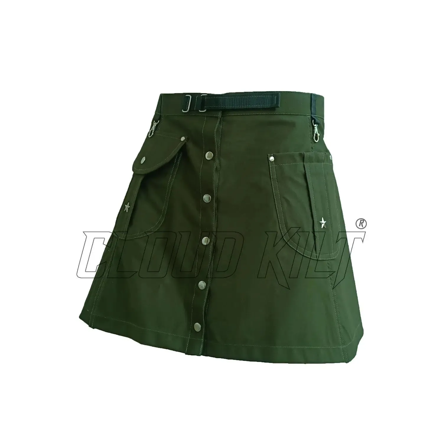 Olive Green Women Fashion Kilt