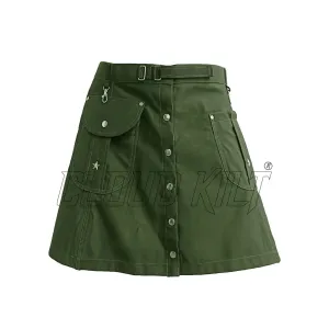 Olive Green Women Fashion Kilt