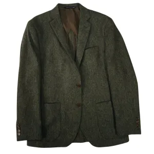 Olive Melange Two Button Wool Nep Sport Jacket