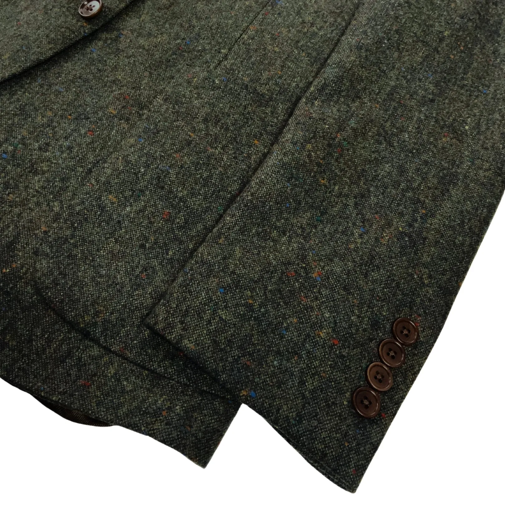 Olive Melange Two Button Wool Nep Sport Jacket