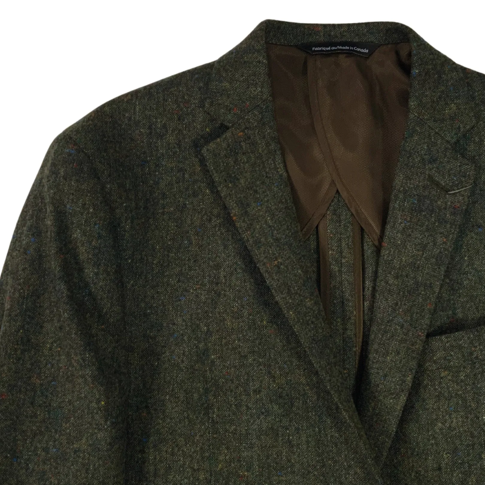 Olive Melange Two Button Wool Nep Sport Jacket