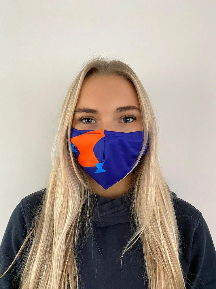 Orange & Blue Face Covering