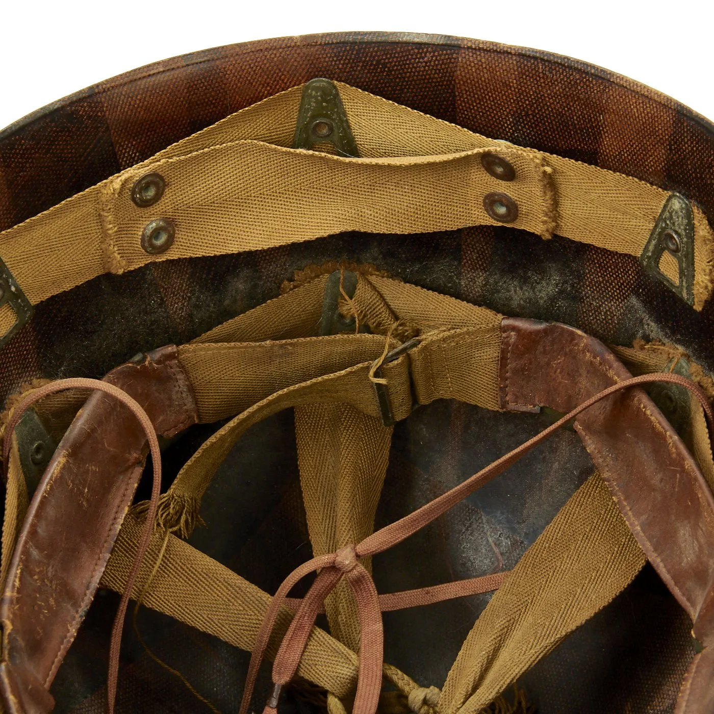 Original WWII USMC Named M1 Schlueter Fixed Bale Helmet with MSA Liner and Camo Poncho Cover