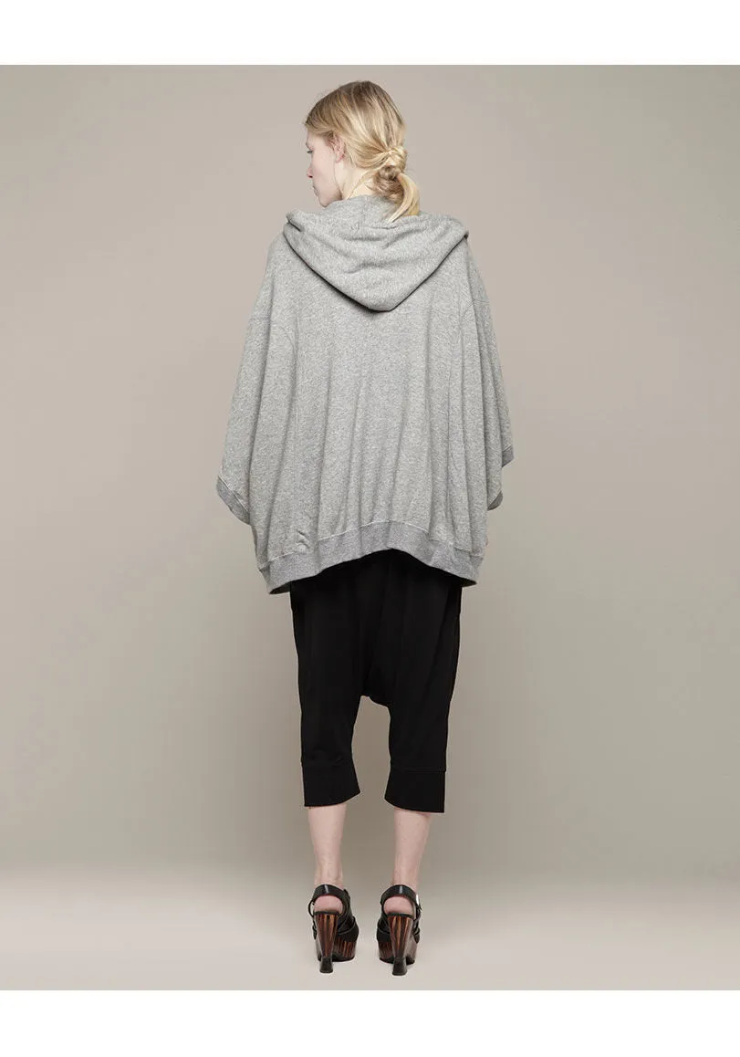 Oversized Hooded Sweat Poncho