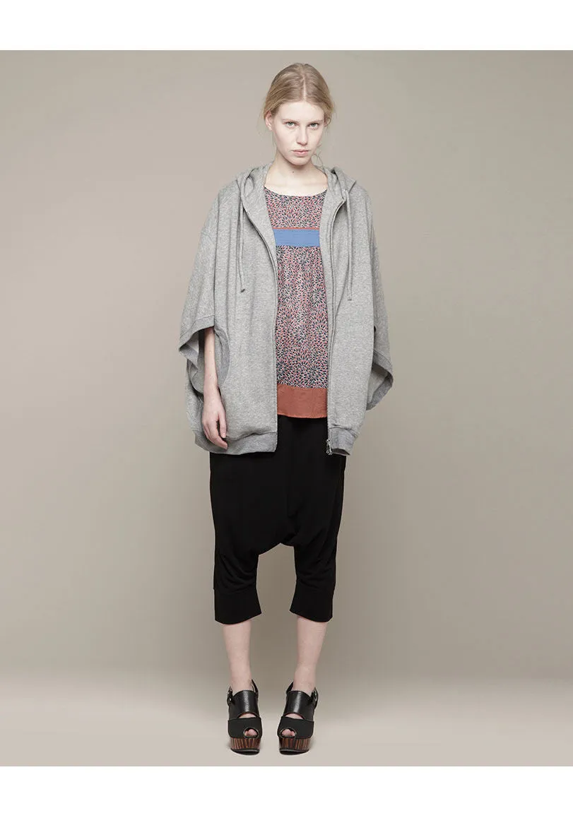 Oversized Hooded Sweat Poncho