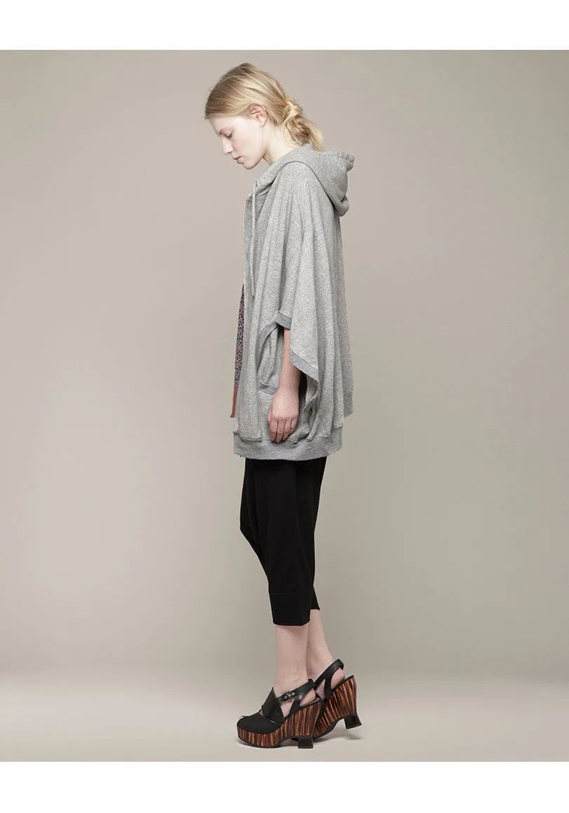 Oversized Hooded Sweat Poncho