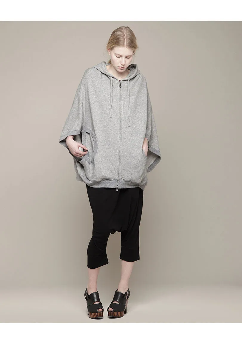 Oversized Hooded Sweat Poncho