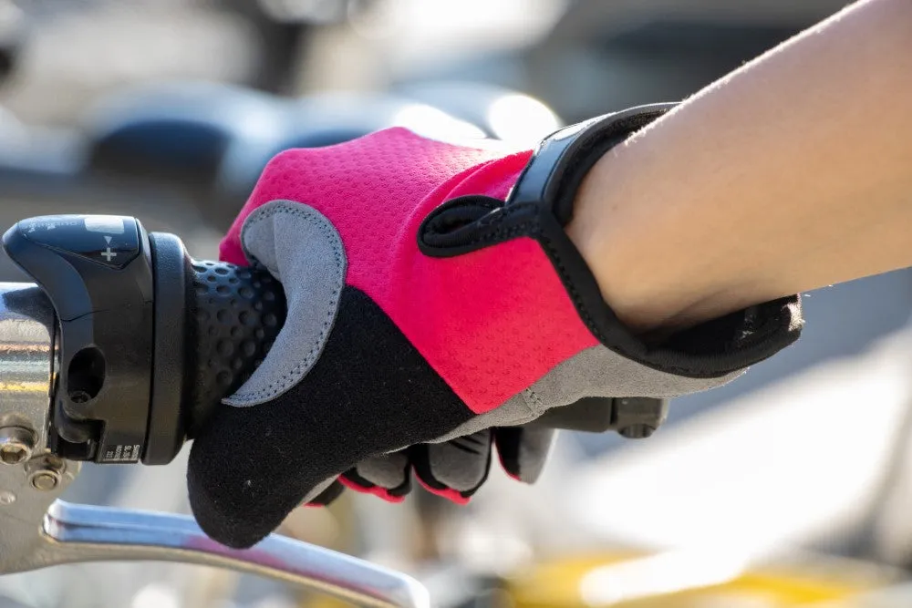 Pink Cyclone Cycling Gloves Full Finger for Women or Men