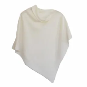 Poncho Soft Merino Lambswool Cream White