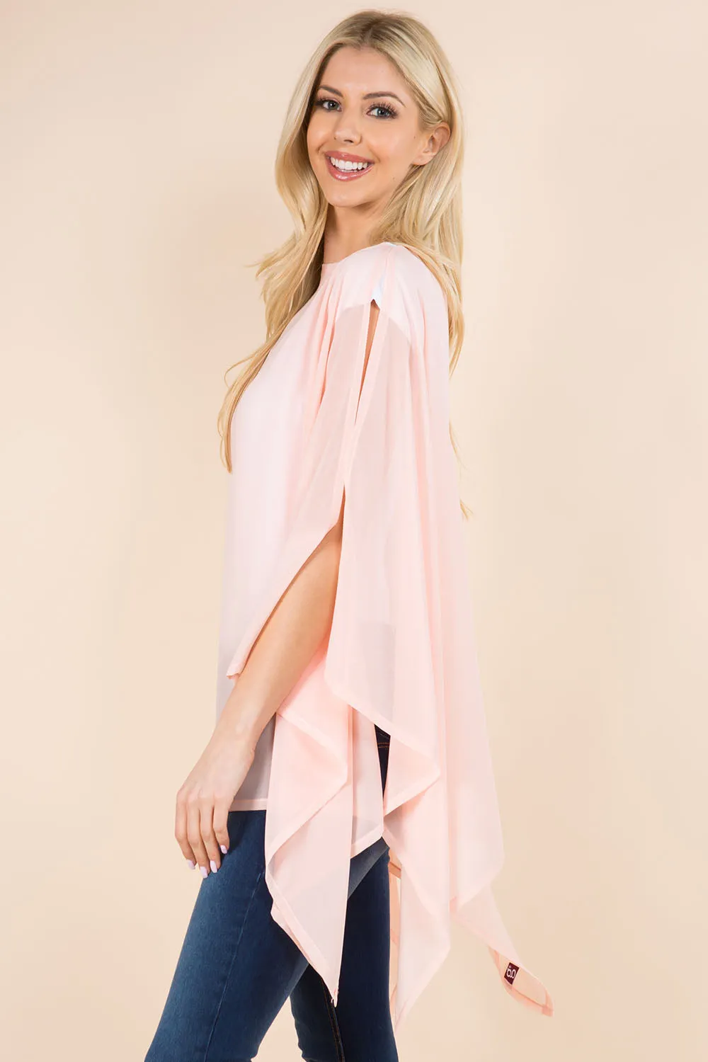 PP-3116 solid chiffon poncho