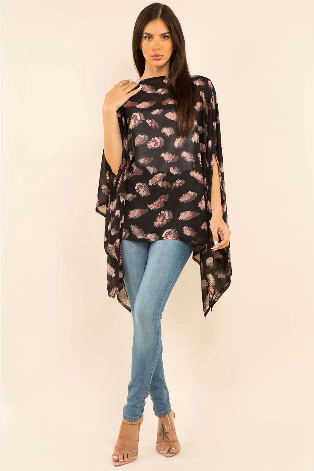 PP-3766 feather poncho