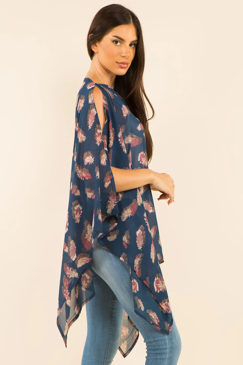 PP-3766 feather poncho