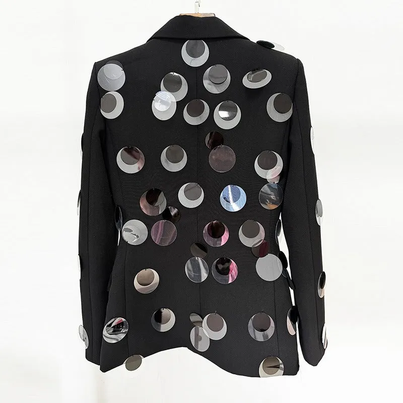 Pre Order:  Sequined Single Button Slim Fit Blazer