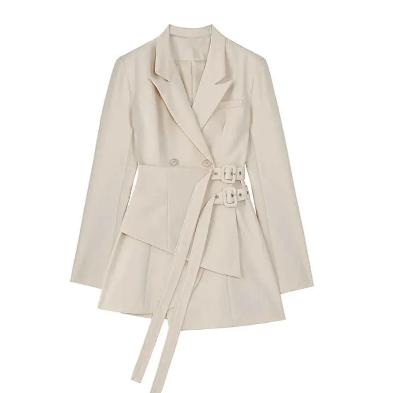 Pre Order:  Solid Irregular Bandage Spliced Blazer