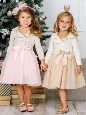 Pretty Pearlescent Tweed Blazer Tutu Dress