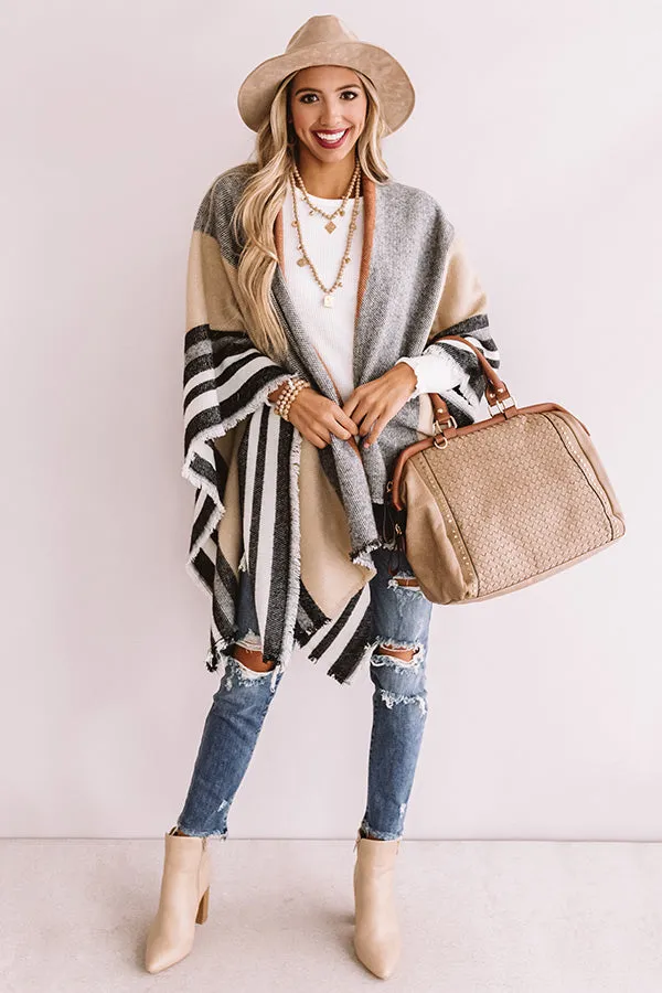 Radiating Warmth Stripe Poncho