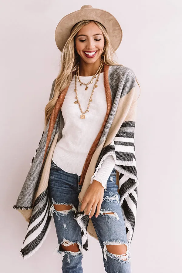 Radiating Warmth Stripe Poncho